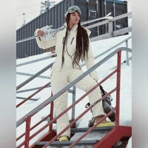 NWT Free People Movement All Prepped Winter Off-white Ski Snow Suit Size Large